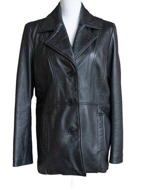 Vintage 90s Wilsons Leather jacket Black Lorelai Phoebe Goth Grunge Thinsulate
